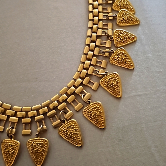 Egyptian Revival Gold Brushed choker - Picture 2 of 5